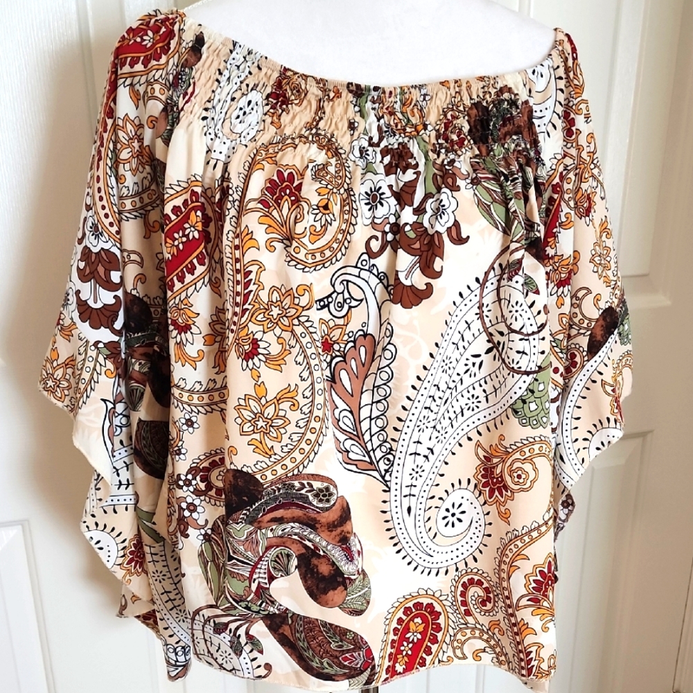Paisley Off-Shoulder Women's Top
